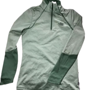 The North Face Women's 100wt Cinder ¼ Zip in Duck Green Heather Womens Small